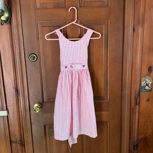 Vintage Girls pink and white stripe sundress size 10 in good condition.